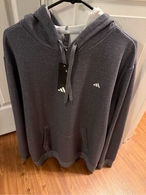 Men's adidas Hooded Pullover Sweatshirt - Charcoal Gray. XL. New